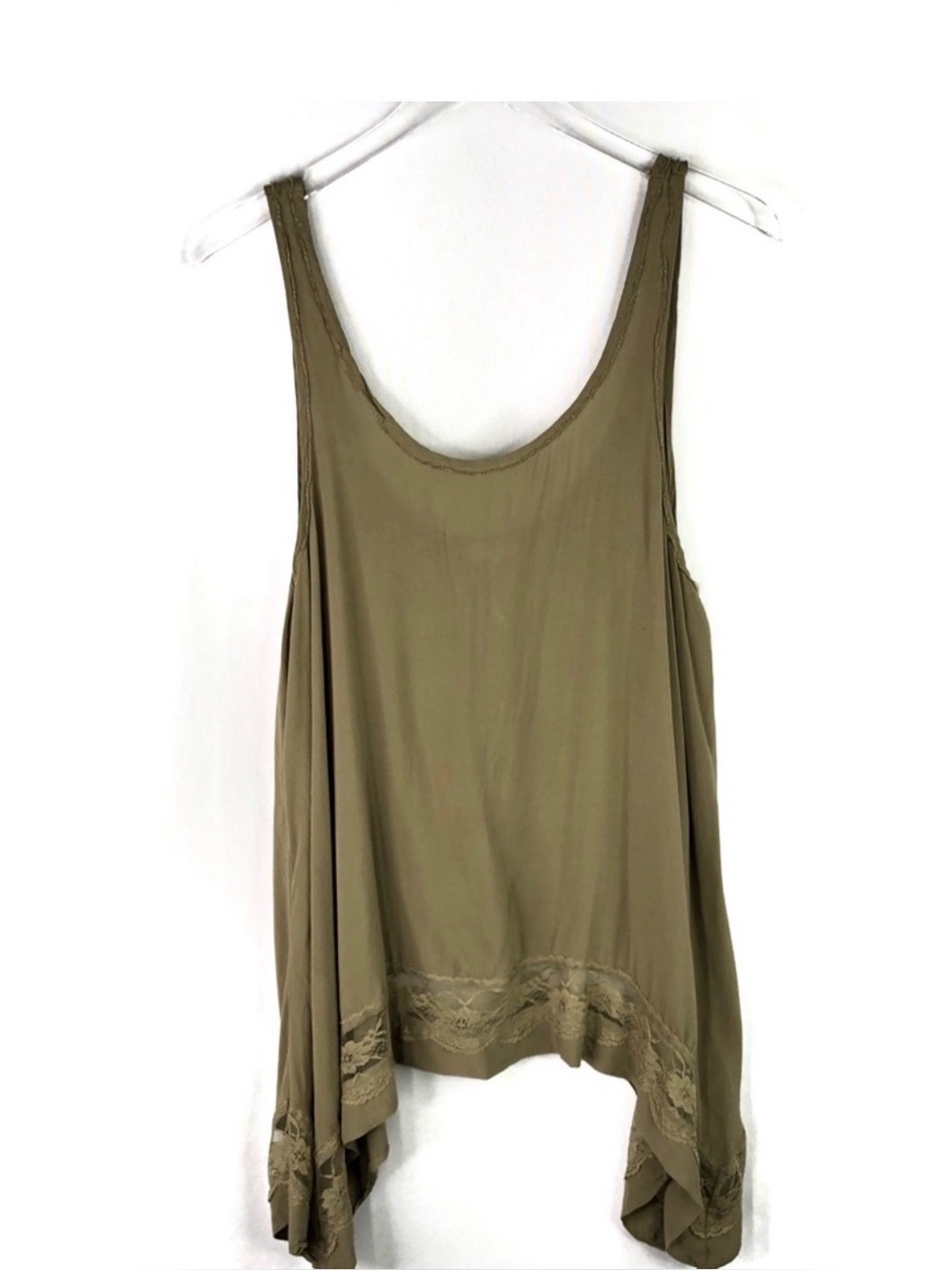 Intimately Free People Lace Hem Tunic Tank Green M